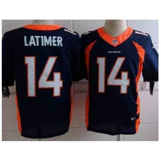 Nike Denver Broncos 14 Cody Latimer Blue Elite NFL Jersey